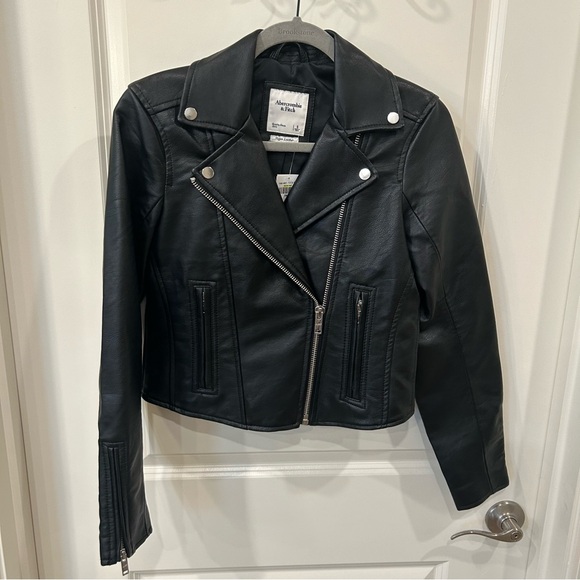 A&F Abercrombie & Fitch Vegan Leather Jacket XS - Picture 1 of 4